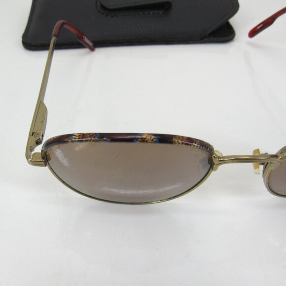 Vintage Foster Grant Sunglasses Brown & Blue Delight Design with Soft Case - Picture 3 of 9